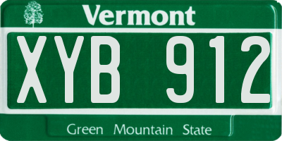 VT license plate XYB912