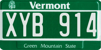 VT license plate XYB914