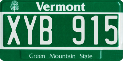 VT license plate XYB915