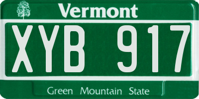 VT license plate XYB917