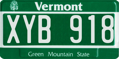 VT license plate XYB918