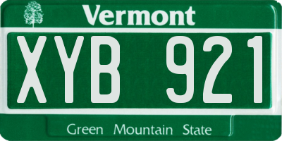 VT license plate XYB921