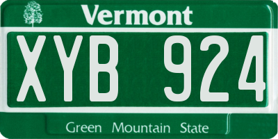 VT license plate XYB924