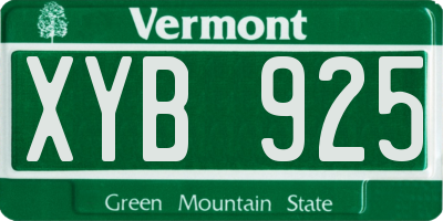 VT license plate XYB925