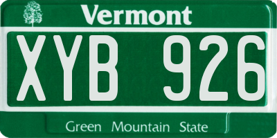 VT license plate XYB926