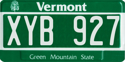 VT license plate XYB927
