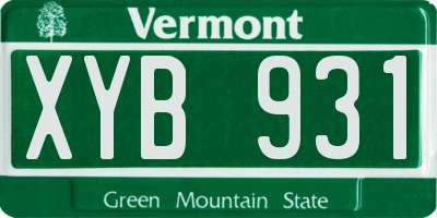VT license plate XYB931