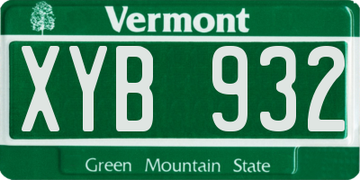 VT license plate XYB932
