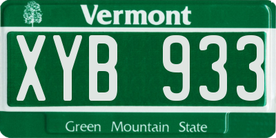 VT license plate XYB933
