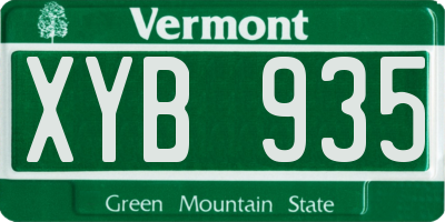 VT license plate XYB935