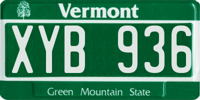 VT license plate XYB936