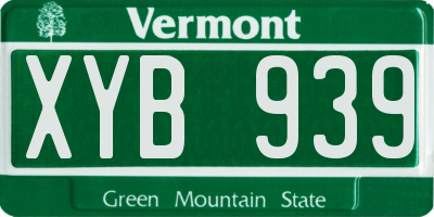 VT license plate XYB939