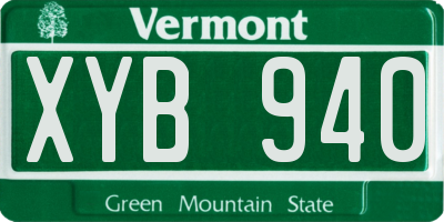 VT license plate XYB940