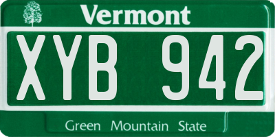 VT license plate XYB942