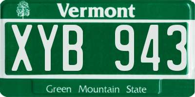 VT license plate XYB943