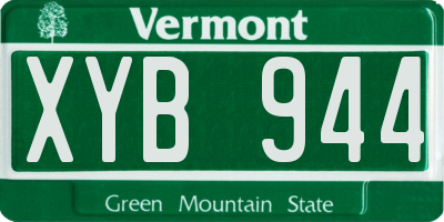 VT license plate XYB944