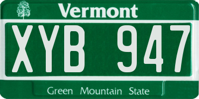 VT license plate XYB947