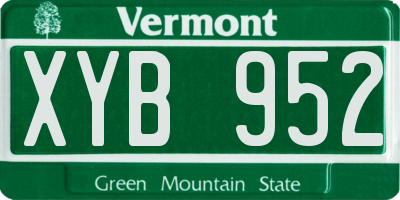 VT license plate XYB952