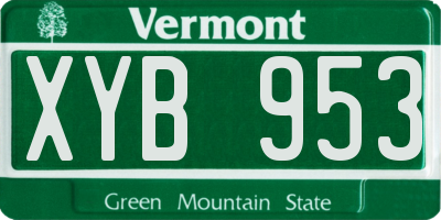 VT license plate XYB953