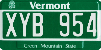 VT license plate XYB954