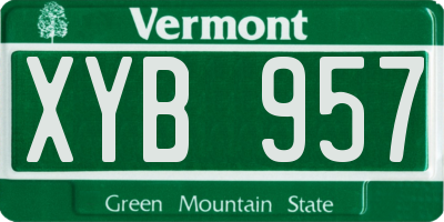 VT license plate XYB957