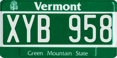 VT license plate XYB958