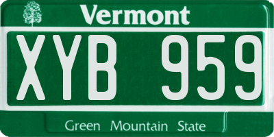 VT license plate XYB959