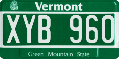 VT license plate XYB960