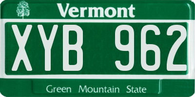 VT license plate XYB962