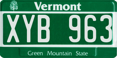 VT license plate XYB963