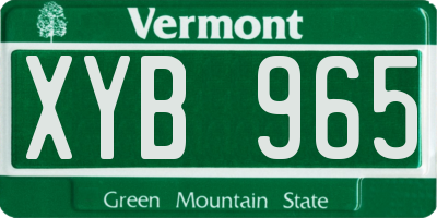 VT license plate XYB965