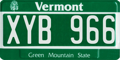 VT license plate XYB966