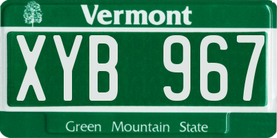 VT license plate XYB967
