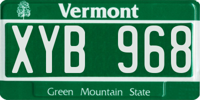 VT license plate XYB968