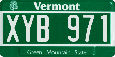 VT license plate XYB971