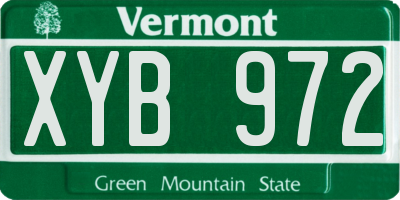 VT license plate XYB972