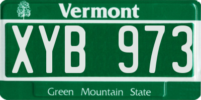 VT license plate XYB973