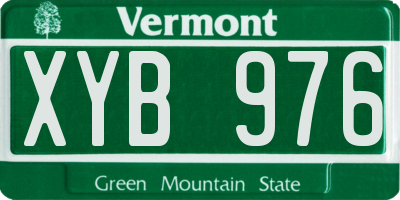 VT license plate XYB976