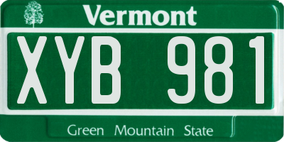VT license plate XYB981