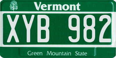 VT license plate XYB982