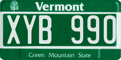 VT license plate XYB990