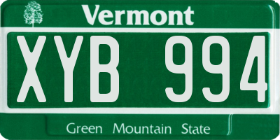 VT license plate XYB994