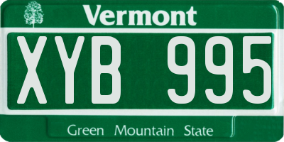 VT license plate XYB995
