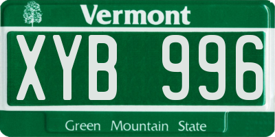 VT license plate XYB996