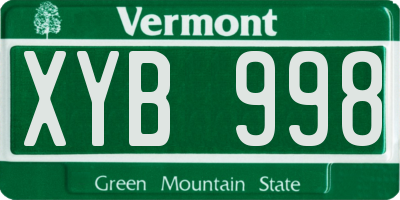 VT license plate XYB998
