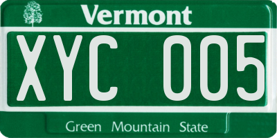 VT license plate XYC005