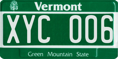 VT license plate XYC006
