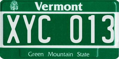 VT license plate XYC013