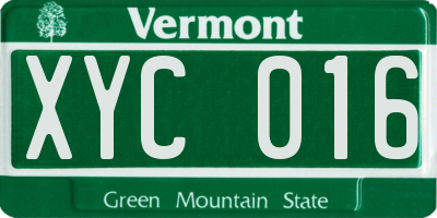 VT license plate XYC016
