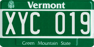 VT license plate XYC019
